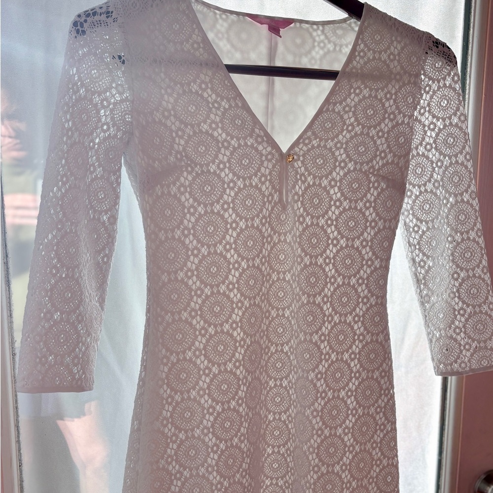 Lilly Pulitzer White Lace Dress XS – 3/4 Sleeve